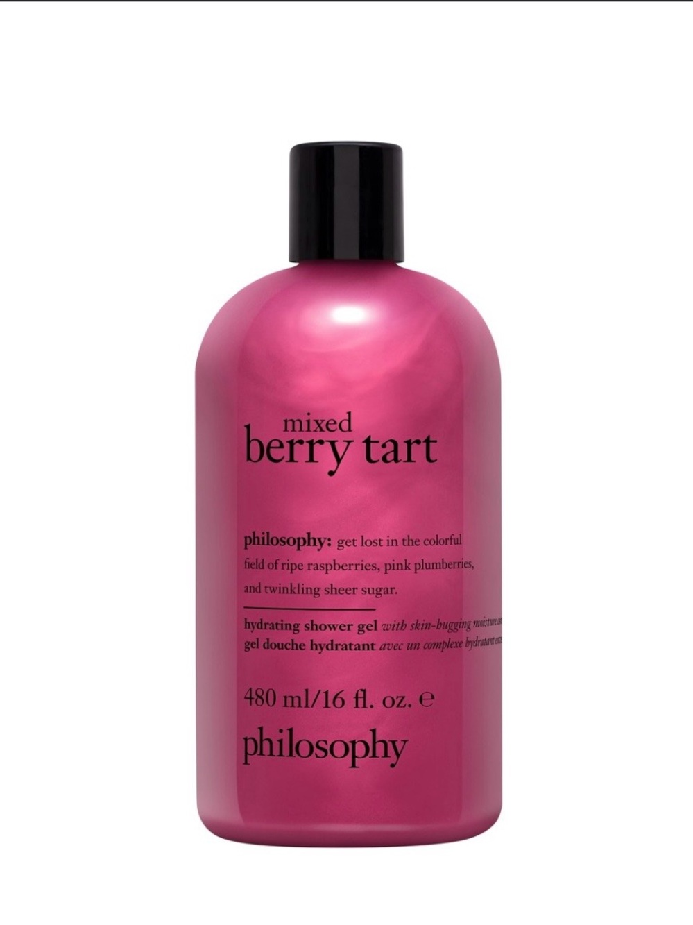 Philosophy Mixed Berry Tart Hydrating Shower Gel - Hot Pink with Black Cap